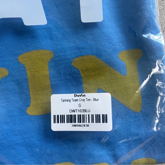 Tanning Team 🧴 Crop Tee - Blue (Sz Small) - Picture 6 of 7